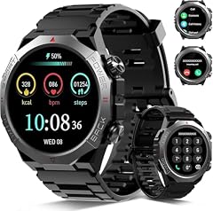 Smartwatch Uomo Militare, 1.39" HD Orologio Smart watch con Chiamate Bluetooth, Tracker Attività con Sonno/Cardiofrequenzimetro, 110+ Modalità Sportive, IP68 Impermeabile per Android iOS, Nero
