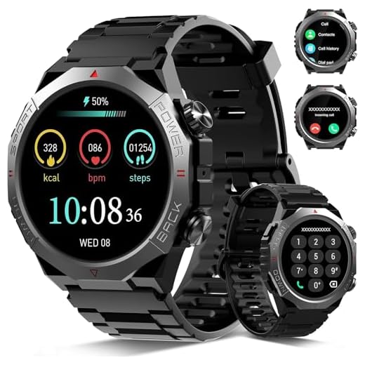 Military Smart Watches for Men (Answer/Make Calls), 1.39" HD Fitness Watches, Heart Rate/Sleep Monitor, 110+ Sports Modes Watch for Men, Waterproof Watch, 30Day, Watches for Android/iPhone, Black