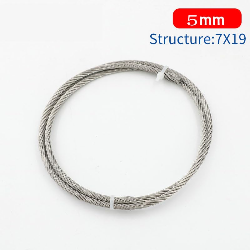 10 metrów sznurka do bielizny 7×7/7X19 o średnicy 0,8 mm, 1,5, 2, 3, 4 i(5MM 7X19)