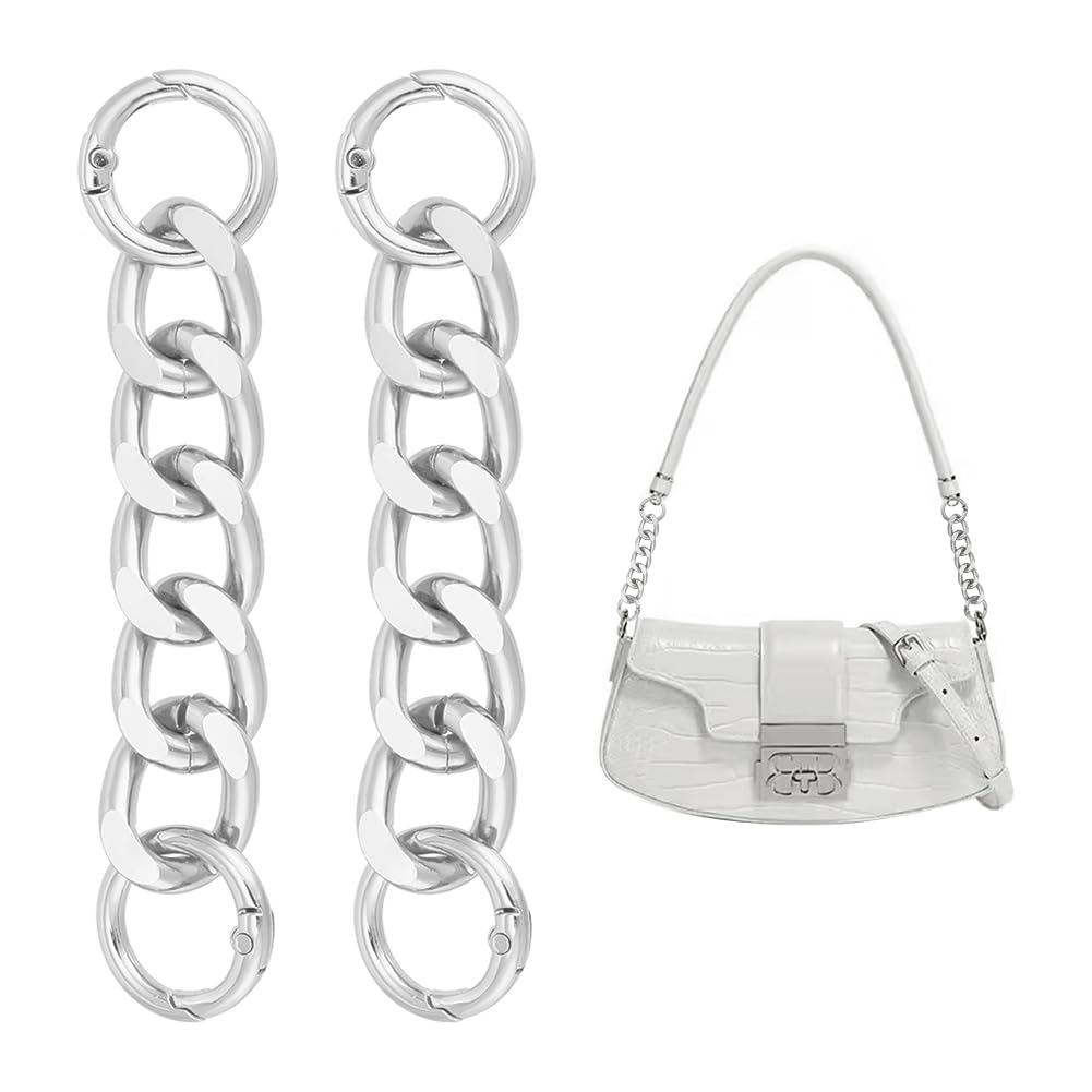 Rallonge de sangle de sac à main aluminium argenté chaîne courte 10,8 cm