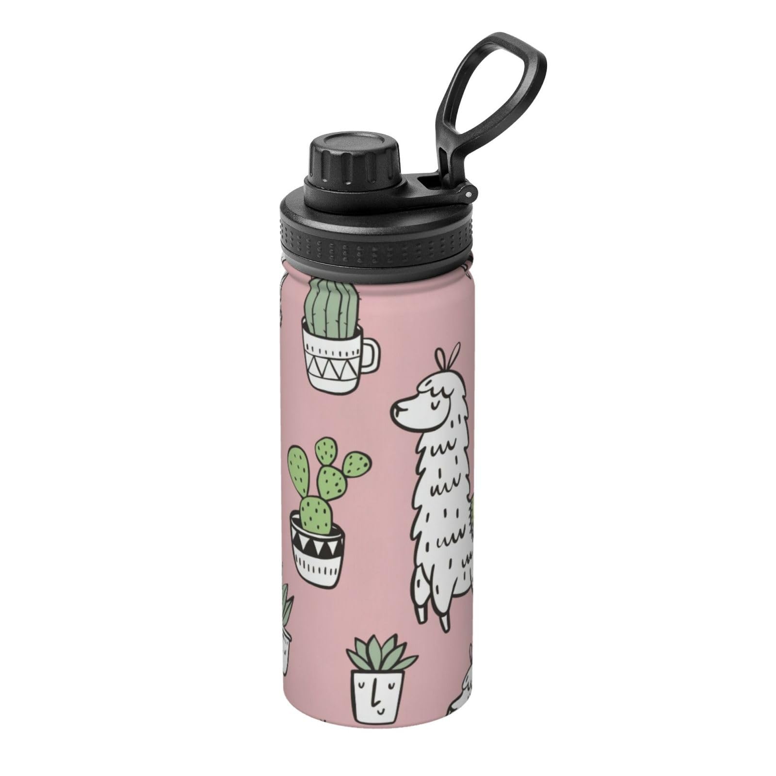 Kfjghhl Insulated Stainless Alpaca And Cactus Steel Water Bottle For Sport Gym Travel Leak Camping Hiking Hydration