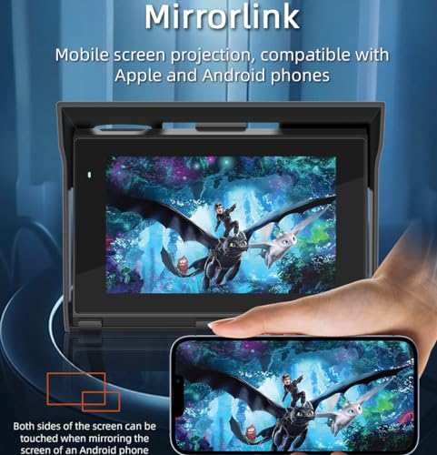 XRC TECH Tela sensível ao toque HD de 5 polegadas sem fio Carplay Android Auto IP65 à prova d'água