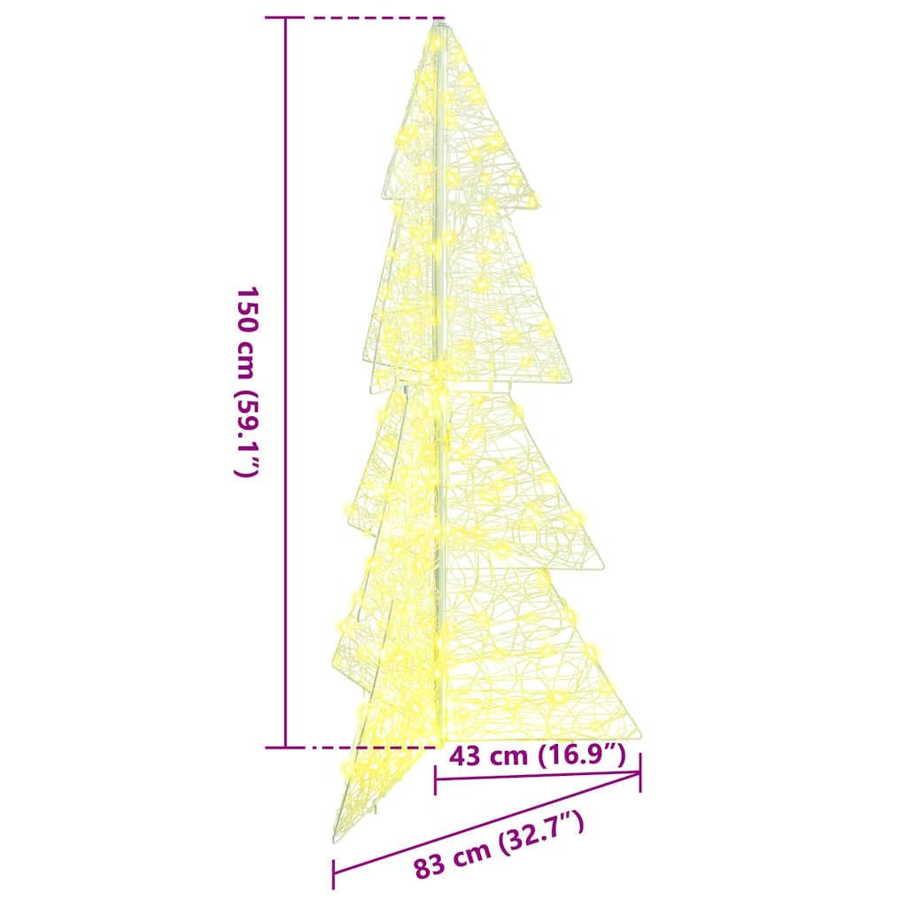 Choinka akrylowa 150 cm z 160 diodami LED, ciepła biel, złącze USB do salonu, ogrodu, tarasu, świąteczna dekoracja wewnątrz i na zewnątrz, świąteczna atmosfera