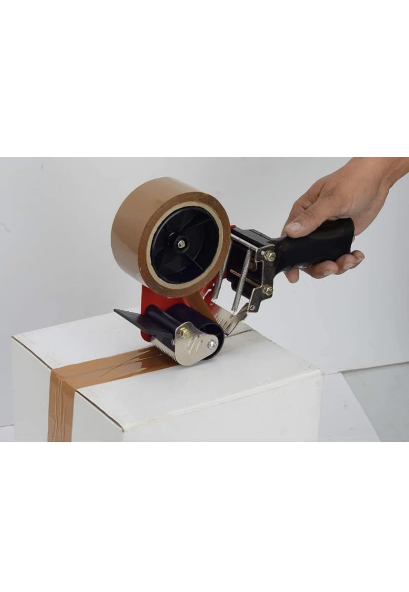 MHK Gun Roll 2 inch Cello Tape Dispenser and Packaging Cutter Tool for Home, Office, School, Industry, Office Use (Random Color) 2