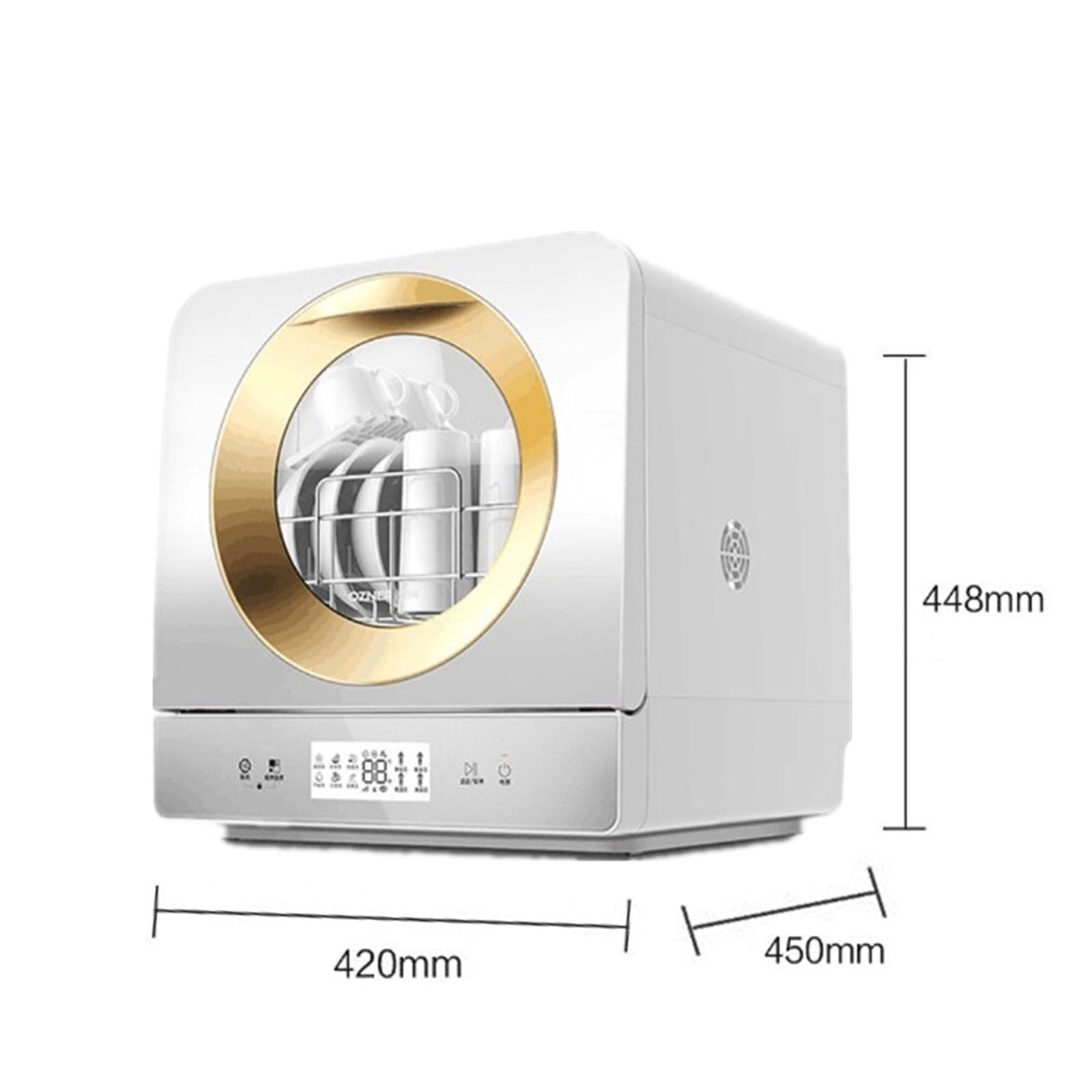 Lavavajillas- Lavavajillas de encimera Completamente automático, lavavajillas Inteligente On-Stop sin instalación de Escritorio pequeño for el hogar hogar, Apartamentos y vehículos re