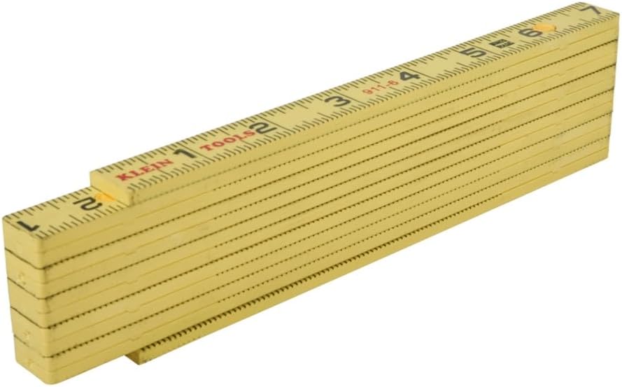 Klein Tools 911-6 Folding Ruler 6-Foot, Durable Fiberglass, Outside Reading