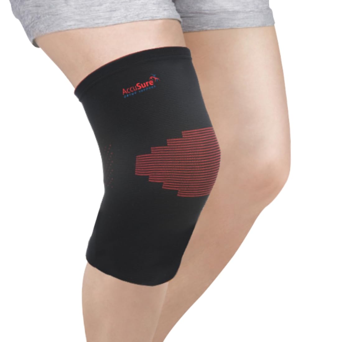 AccuSureKnee Brace Compression Sleeve- Best Support for Arthritis, ACL, Gym, Running, Basketball, Meniscus Tear, Sports, Joint Pain Relief, Injury Recovery For Men, Women| single