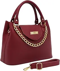 Bolsa Feminina Com Alça de Mão e Ombro Reajustável e Com Bolso Externo + Detalhe em Corrente