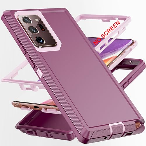 AYMECL for Note 20 Ultra Case,[Military Grade] 3 in 1 Full Body Shockproof Dust/Drop Proof Heavy Duty Protection Cover,for Samsung Galaxy Note 20 Ultra 6.9 Inch,Pink+Wine Red
