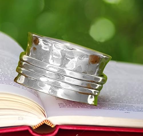 Ana Crafts Spinner Ring Silver For Women Girls thumb #4