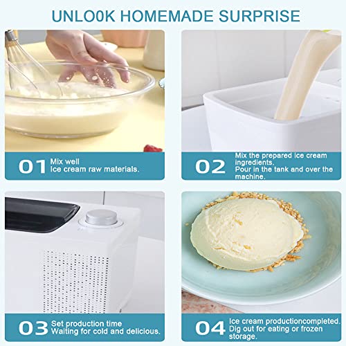 Eismaschine mit Countdown-Timer, Kleine automatische hausgemachte Eismaschine für die Herstellung von Fruchtsorbet… – Bild 8