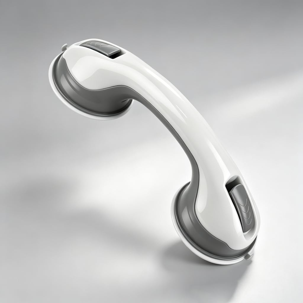 Suction Cup Shower Grab Bar, Safety Handle Support for Bathroom (1, Grayish-White)-image-29