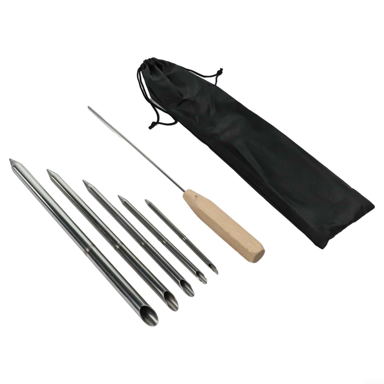 Kit di attrezzi per giunzione di corda, 5 dimensioni in acciaio inox e asta di spinta per corda intrecciata, argano, escursionismo, barca, sartiame, 6 pezzi