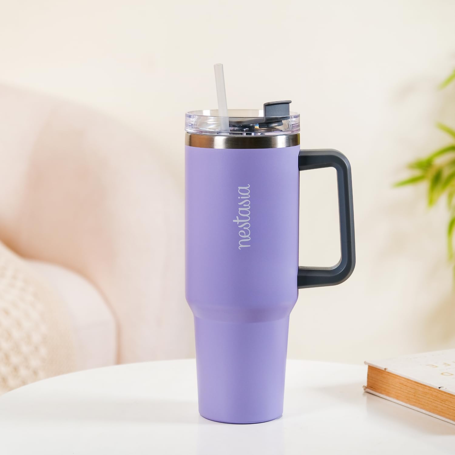 Nestasia 1.2L Tumbler with Lid & Straw | Insulated Reusable Stainless Steel Water Bottle | Leak Proof Mug for Office, Gym, Travelling (Purple) (B0CSJRP71B) Amazon Price History, Amazon Price Tracker