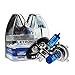 LETRONIX Halogen Auto Lampen H4 12V 8500K Kalt Weiß Xenon Optik Gas Ultra White Look Birnen Lampe Abblendlicht Nebelscheinwerfer Fernlicht Kurvenlicht Zulassung E-Prüfzeichen (LED Optik) (H4 55/60W)
