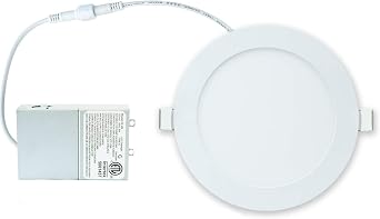 6-Inch 15W 120V Recessed Ultra Thin Ceiling LED Light Retrofit Downlight Wafer Panel Slim IC Rated ETL Energy Star 1000 Lumens Warm White 3000K, 1 Pack