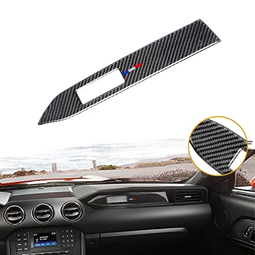 Xotic Tech Carbon Fiber w/ 3 Color Strips Dashboard Panel Strip Sticker Cover Trim Interior Accessories, Compatible with Ford Mustang 2015 2016 2017 2018 2019 2020 2021 2022 2023