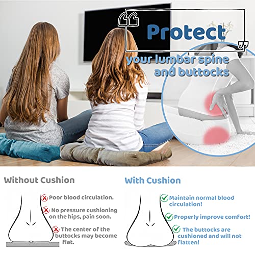 Hm&Dx Thicken Floor Pillows Seating For Adults,Large Solid Square Seat Cushion Pad For Office Dining Chair,Soft Pouf Tufted Corduroy Yoga Meditation Cushion Pillow-Grey 53X53Cm(21X21Inch) #TOP3