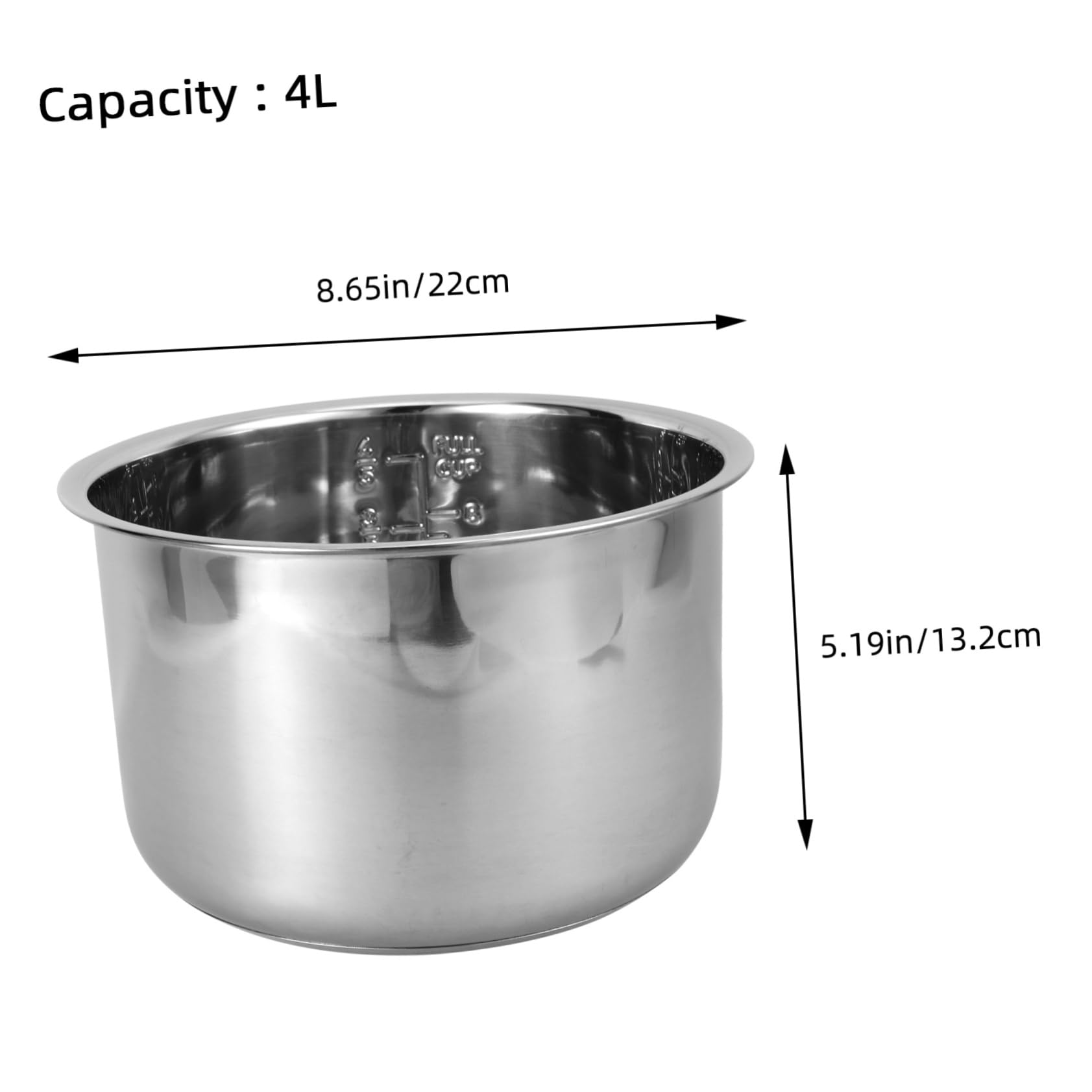 PRETYZOOM Stainless Steel Rice Cooker Liner Cooker Inner Pot Precision Scale Kitchenware Supply