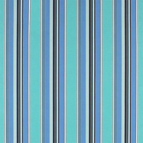 RSH DECOR Set of 2 Sunbrella® Dolce Oasis Wicker Chair Cushion - Indoor/Outdoor 2 Matching Wicker Chair Cushions - Blue, Turquoise & White Stripe