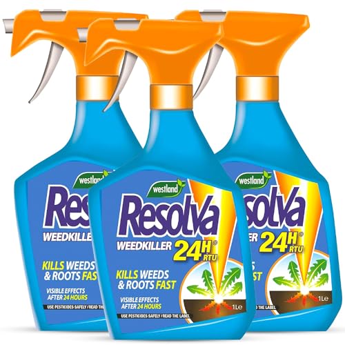 Resolva 24H Fast Moss and Weed Killer Spray 1L - Extra Strong Formula for Paths, Drives - Kills Weeds & Roots Ready-to-Use With Perfectonish Thank-you Sticker Packaging
