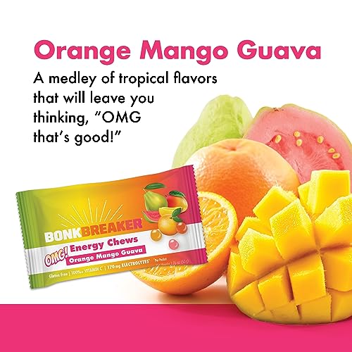 Image of Bonk Breaker Energy Chews with Electrolytes, Orange Mango Guava, Easy to Chew Energy Gummies, 10 Pack