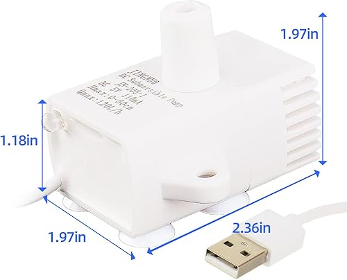 Miniatura 3 de furrybaby Bomba de repuesto para fuente de agua para mascotas y juego de luces (para fuente de agua rectangular)