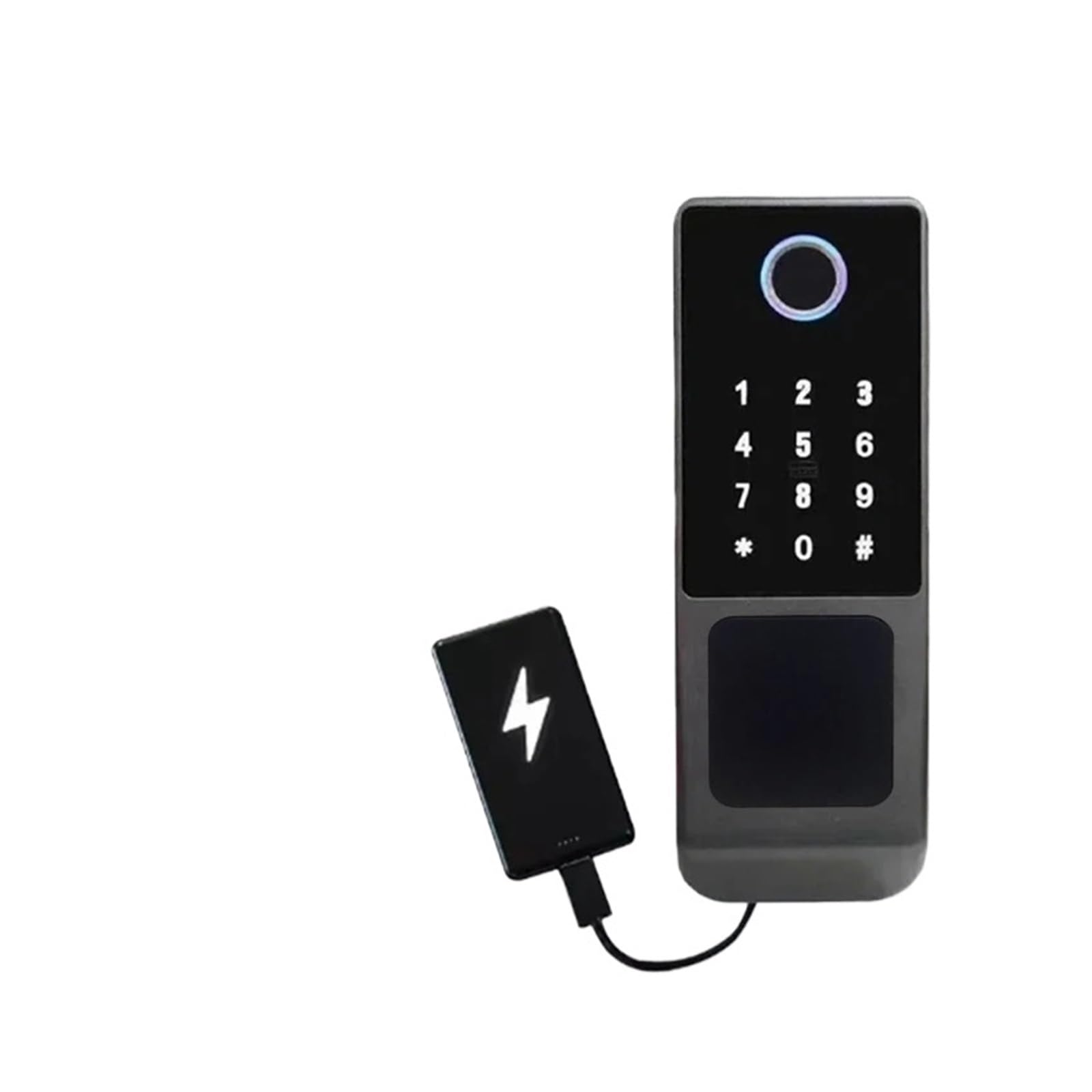 Cerradura de puerta inteligente, Cerradura de puerta inteligente Teclado huella digital a prueba agua Tarjeta RFID Desbloqueo remoto(02)