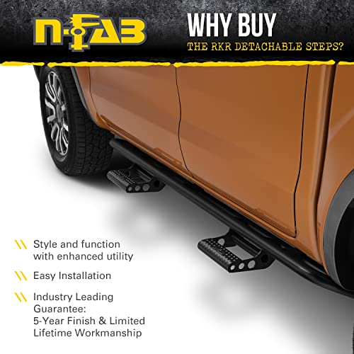 N-Fab Rkr Detachable Steps (Sold In Pairs) | Textured Black | Jpts32 | Compatible With All Rkr Rails By N-Fab #TOP2
