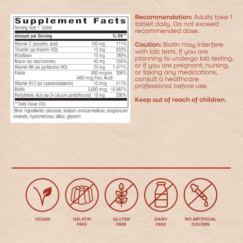 Nature's Way Biotin Forte Extra Strength(1), 5,000 mcg Biotin, Vegan, 60 ct - image 6