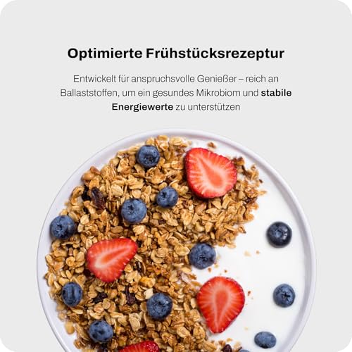 Powerlogy Upgraded Keto Granola | Glutenfrei, Ohne Zucker, Mit Präbiotischer Chicorée-Faser, Low-Carb, Natürliche Zutaten & Hoher Fettgehalt (350 g) (Schoko & Banane)