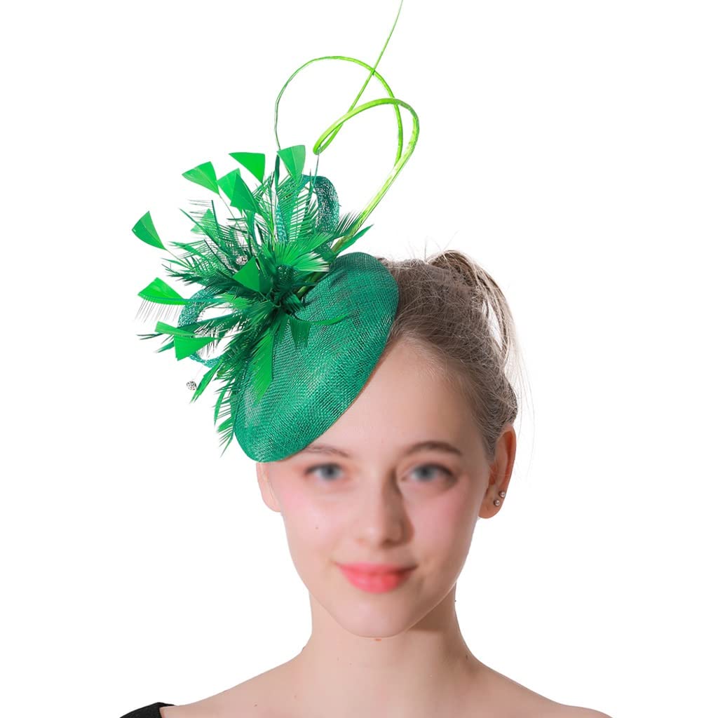 Zielone modne fascynatory kapelusze opaski dla kobiet ślubne nakrycia głowy podwieczorek damskie eleganckie nakrycia głowy akcesoria do włosów (szary 16cm)