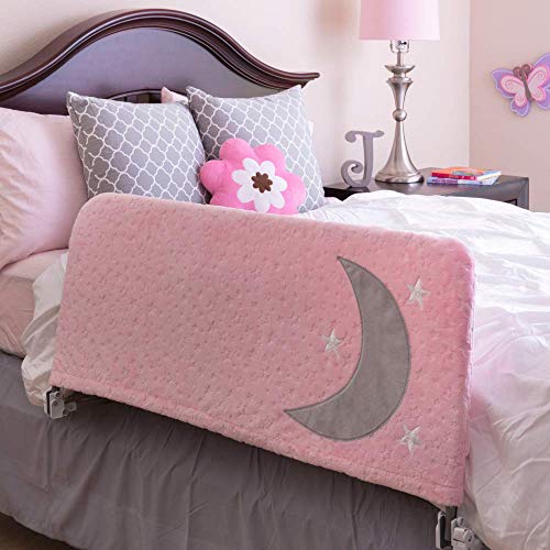 Premium Bed Rail for Toddlers - Includes Beautiful Cover with Inside Pocket - Safety Side Guard Rail for Kids - Extra Long 54  Pink- Fits Twin, Double, Full Size, Queen & King by Cosie Covers