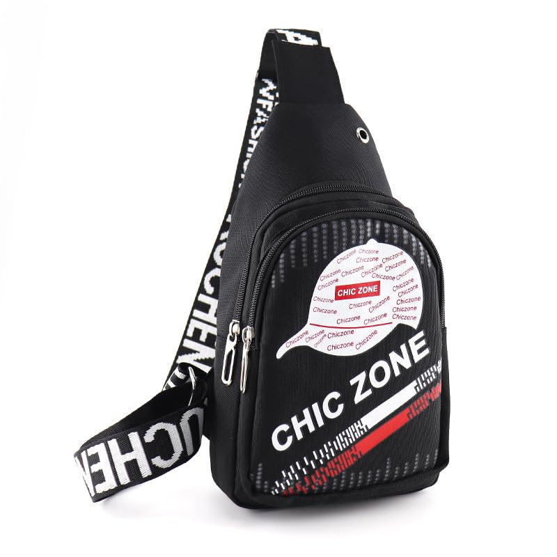 Bolsa tiracolo pequena para mulheres e homens, casual, leve, mochila atlética, multifuncional, com zíper e ombro, Preto 8022, Medium, Preto 8022