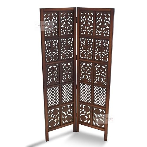 Image of Wooden Room Partition with Stands /Wall Divider for Living Room /Room Divider Wall Separator for Office (2 Panel-Mix)