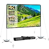 SKERELL 100 Inch Portable HD 16:9 Outdoor Projector Screen with Stand, Matte Polyester Material, Rectilinear Projection Method, Ideal for Home Theater, Business Meetings, and Outdoor Movie Nights