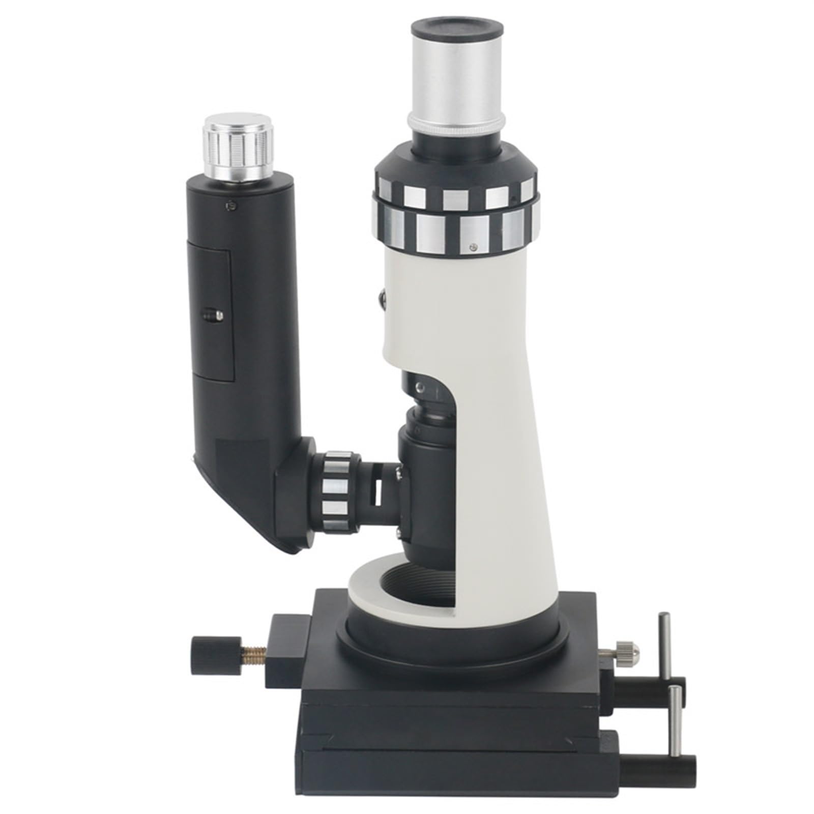 Microscopio Metallografico Portatile Industriale con Zoom 100X 400X, Microscopio A Luce Polarizzata + Base Magnetica Polarizzatore,Base with 48MP HDMI USB-01