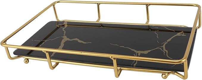 Organizador de Baño Antideslizante Bandeja de Vidrio y Hierro BAFOVY miniatura 4