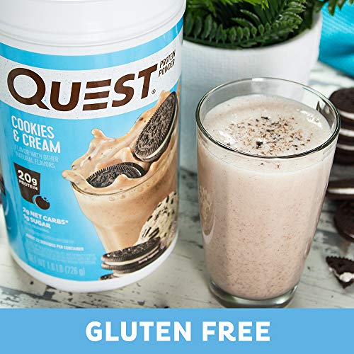 Quest Nutrition Cookies & Cream Protein Powder; 20G Protein; 1G Sugar; Low Carb; Gluten Free; 1.6 Pound; 24 Servings #TOP5