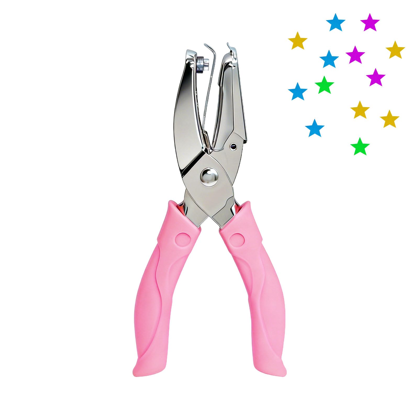 1 PCS Pink Star Small Hole Punch,5mm Star Durable Hole Punch Shapes,Single Ho-le Pun-ch Shape Holes Punches with Rubber Handle,for kids Diy,Craft Labels,Scrapbooking Tools,Clothing Tickets DIY
