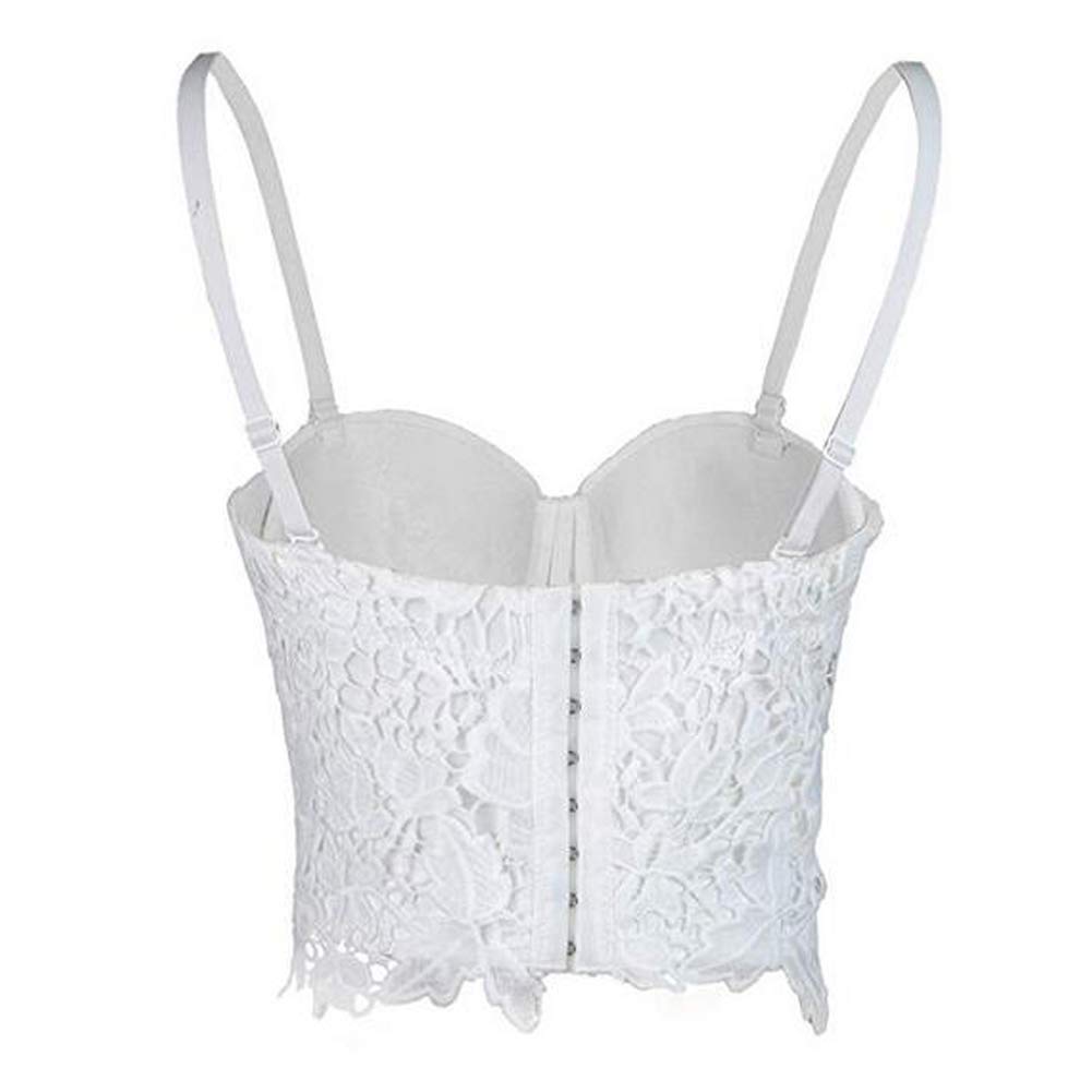 Donne con Reggiseno Corsetto Shapewear Top Ricamato Tracolla Regolabile