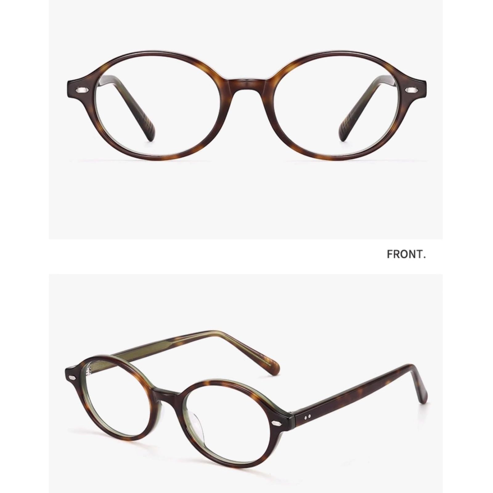 Montature for Occhiali ovali Occhiali in Acetato for Computer Occhiali da Vista Senza prescrizione con Bordo Intero Ultraleggero Elegante Decorazione Leopardata(Tortoiseshell)
