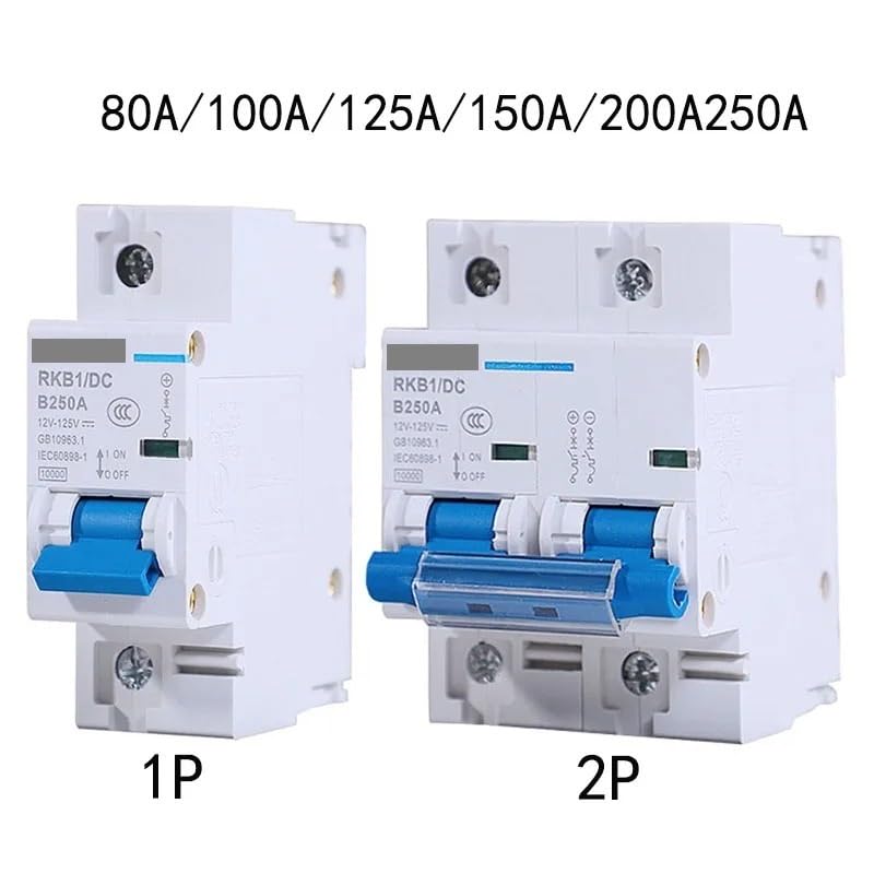 Interruttore Magnetotermico Interruttore automatico CC 1P/2P 12/24/48/60/120V 80A 100A 125A 150A 200A 250A di protezione da cortocircuito della batteria for yacht(2P,250A)