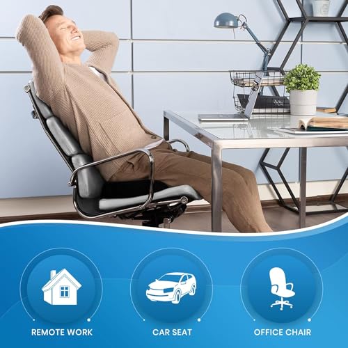 Image of DEBIK Coccyx Seat Cushion with Orthopedic Gel Memory Foam Tailbone & Lower Back Pain, U-Shaped Hip Support Pillow for Chairs - Upto 120 kg (Black)
