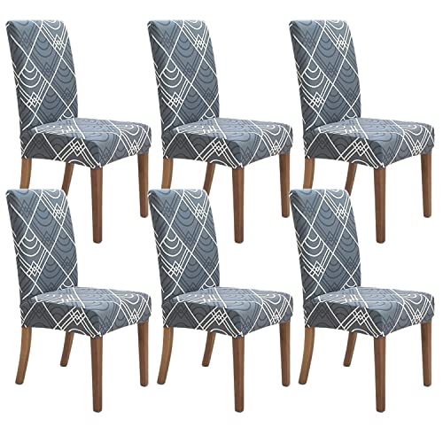 Image of SPRINGRICO Chair Covers for Dining Room 6 Pack, Stretch Dining Chair Cover, Washable Spandex Kitchen Parsons Chair Slipcovers, Removable Seat Protector for Home or Party ( Set of 6, Bora Bora)