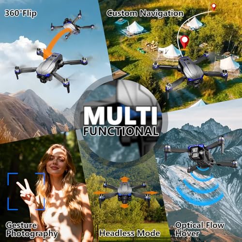 FPV Drone with 1080P Camera for Adults and Kids, Foldable RC Mini Drone with Carrying Case, 2 Batteries, Gesture Selfie, Altitude Hold, One-Key Takeoff/Landing, 3D Flips - Image 7