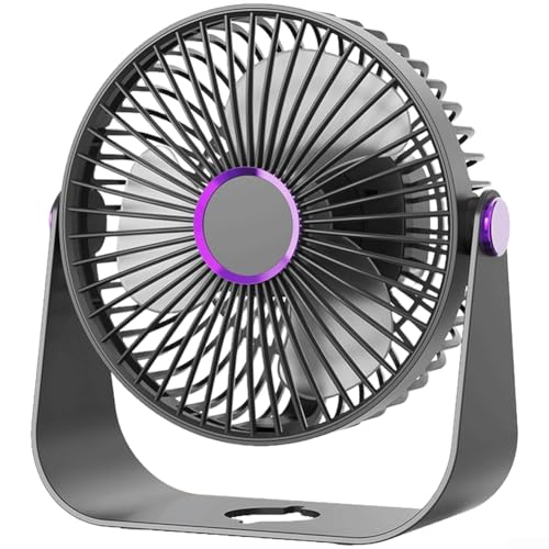 Dolvitrny Ventilateur de bureau USB à clipser pour lit, ventilateur portable avec lumière silencieuse, ventilateur de camping à piles pour tente, petit ventilateur pour bureau de chevet (F50, blanc) – vue 7