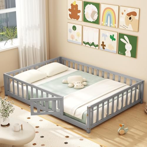 Giantex Full Size Floor Bed for Kids, Low Montessori Bed