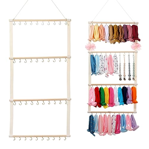 YOcity Baby Headband Organizer for Girls Bow Holder Hair Bow Organizer for Girl Hair Bows Baby Headband Holder for Girls Baby Hair Accessories Storage Wall Hanging Decor(Beige)