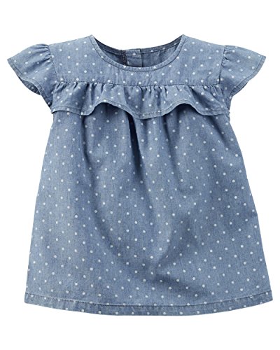 Haut chambray Carter's à pois bleus pour bébé fille de 9 mois